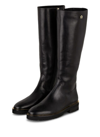 AIGNER Ava Stiefel, Lederstiefel, Schwarz