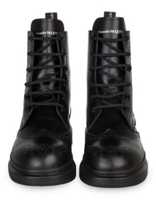 Alexander Mcqueen Plateau-Schnürboots, Schwarz