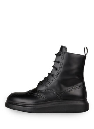 Alexander Mcqueen Plateau-Schnürboots, Schwarz