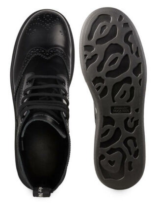Alexander Mcqueen Plateau-Schnürboots, Schwarz