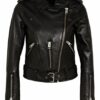 All Saints Balfern Lederjacke, Schwarz