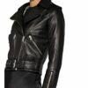 All Saints Balfern Lederjacke, Schwarz