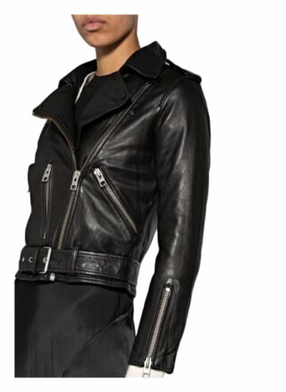 All Saints Balfern Lederjacke, Schwarz