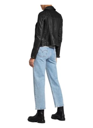 All Saints Cargo Biker Lederjacke, Schwarz