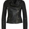 All Saints Cargo Biker Lederjacke, Schwarz