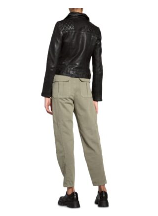 All Saints Conroy Lederjacke, Schwarz
