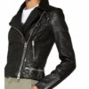 All Saints Conroy Lederjacke, Schwarz
