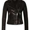 All Saints Dalby Lederjacke, Schwarz