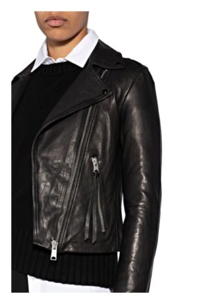 All Saints Dalby Lederjacke, Schwarz
