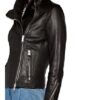 All Saints Ellis Lederjacke, Schwarz