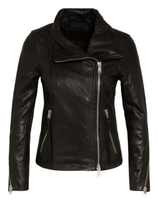 All Saints Ellis Lederjacke, Schwarz