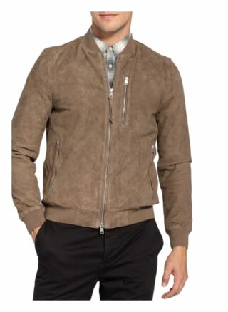 All Saints Kemble Lederblouson, Gruen