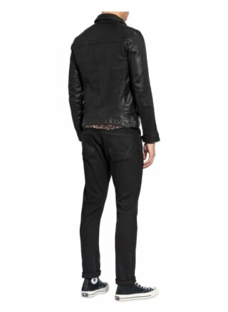 ALL SAINTS Lark Lederjacke Herren, Schwarz
