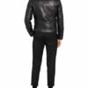 ALL SAINTS Milo Lederjacke Herren, Schwarz