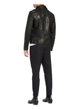 All Saints Swithin Lederjacke, Schwarz