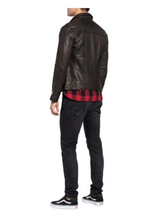 ALL SAINTS Tyson Lederjacke Herren, Schwarz
