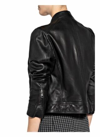 BOSS Sabelia Lederjacke, Schwarz