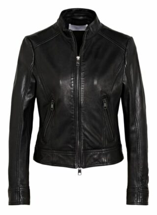 BOSS Sabelia Lederjacke, Schwarz