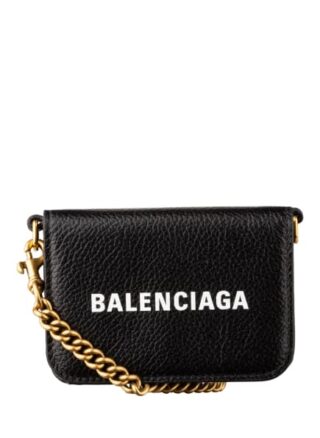Balenciaga Geldbörse mit Schulterkette, Schwarz