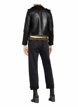 Claudie Pierlot Chouchou Lederjacke, Schwarz