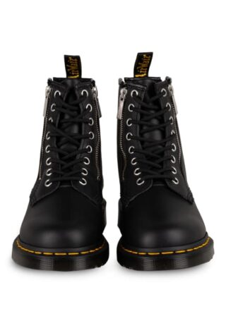 Dr. Martens 1460 Pascal Zip Biker Boots, Schwarz