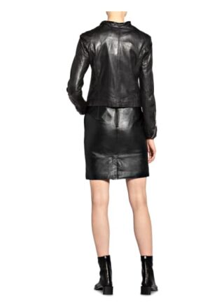 Gestuz Joanna Lederjacke, Schwarz