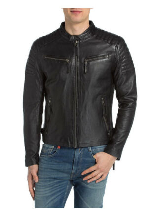 gipsy Chester Lederjacke Herren, Schwarz