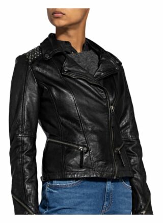 Gipsy Lacav Lederjacke mit Nieten, Schwarz
