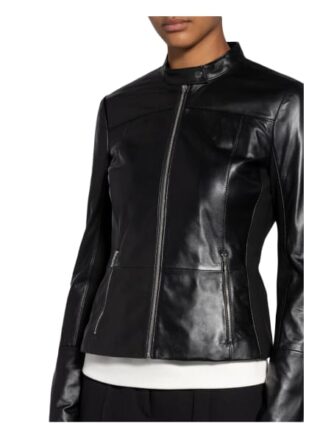 HUGO Lilova Lederjacke, Schwarz