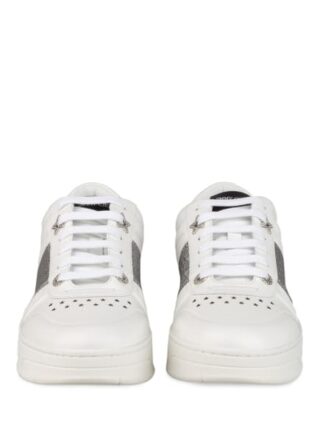Jimmy Choo Hawaii F Plateau-Sneaker, Weiss
