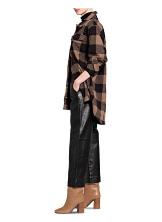 Just Female Leder-Culottes, Schwarz