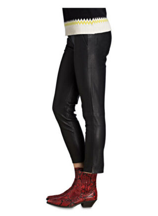 Lilienfels 7/8-Lederhose im Jogging-Stil, Schwarz