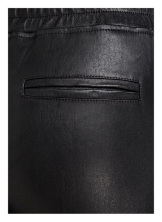 Lilienfels 7/8-Lederhose im Jogging-Stil, Schwarz