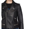 Maje Basalt Lederjacke, Schwarz