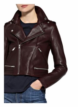 Maje Basalti Lederjacke, Rot