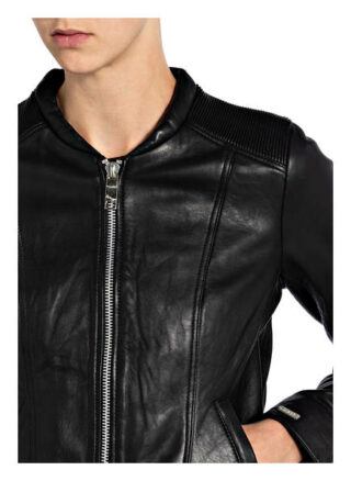 Maze Smaragd Lederjacke, Schwarz