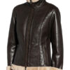 Milestone Jakoba Lederjacke mit Kunstfell, Braun