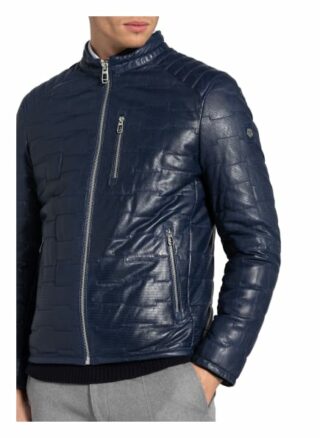 Milestone Anzio Lederjacke Herren, Blau
