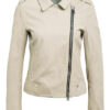 Oui Lederjacke Damen, Beige