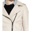 Oui Lederjacke Damen, Beige