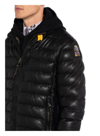 PARAJUMPERS Ernie Lederjacke Herren, Schwarz