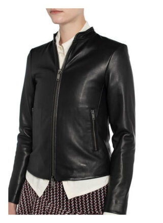 Reiss Allie Lederjacke, Schwarz