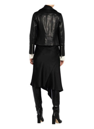 Reiss Geo Lederjacke, Schwarz