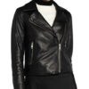 Reiss Geo Lederjacke, Schwarz