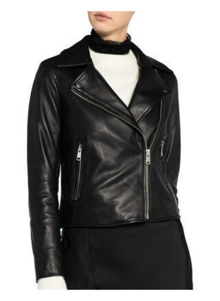 Reiss Geo Lederjacke, Schwarz