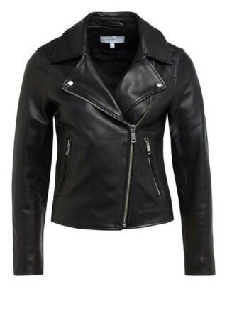 Reiss Geo Lederjacke, Schwarz