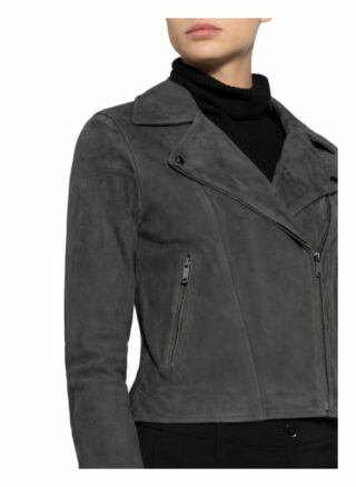 Reiss Luna Lederjacke, Grau