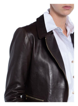 Reiss Shae Lederjacke, Braun