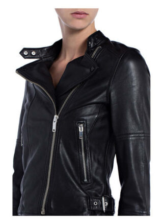 Reiss Tallis Lederjacke, Schwarz