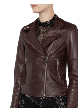Reiss Tallis Lederjacke, Violett